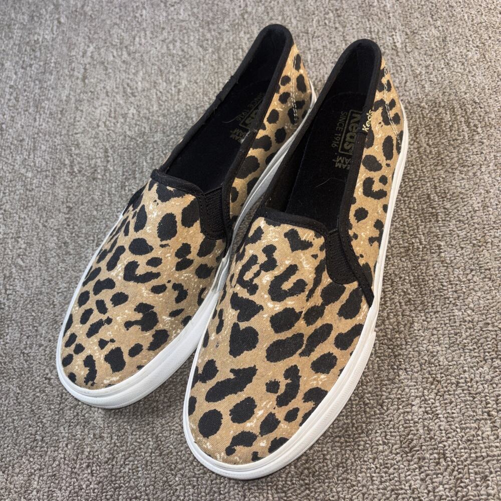 KEDS Women’s Slip On Cheetah Print Shoes Size 7.5 Clean